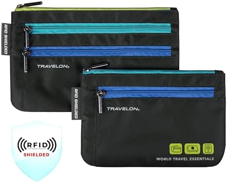 Travelon World Travel Essentials Set of 2 Currency and Passport Organizers 3