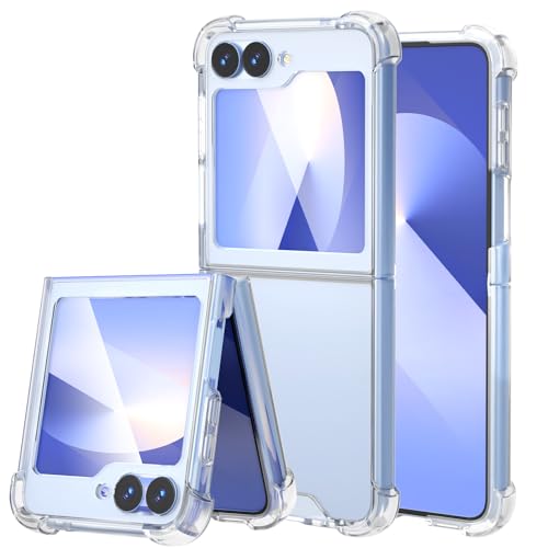 Clear Case for Samsung Galaxy Z Flip 6 Case, Slim Fit Shockproof Protective Transparent TPU Anti-Scratch Cover for Samsung Galaxy Z Flip 6 5G