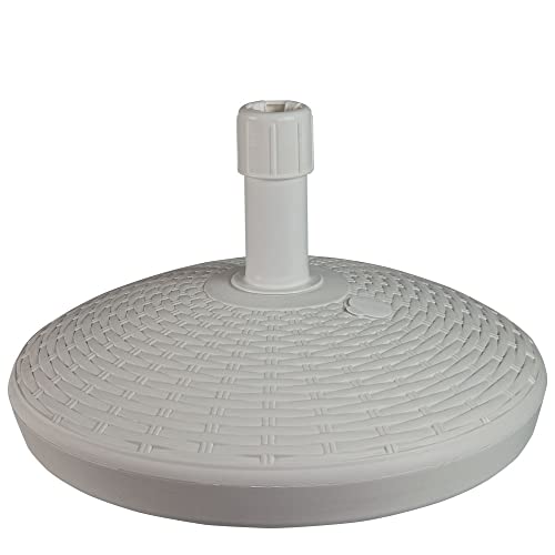Vispronet 67lb Heavy Duty Umbrella Base – White 22.5” Fillable Outdoor Market Umbrella Base for Patios – Holds 8 Gallons of Water or Sand (108lbs) – Made to Fit Poles Up to 38mm in Diameter