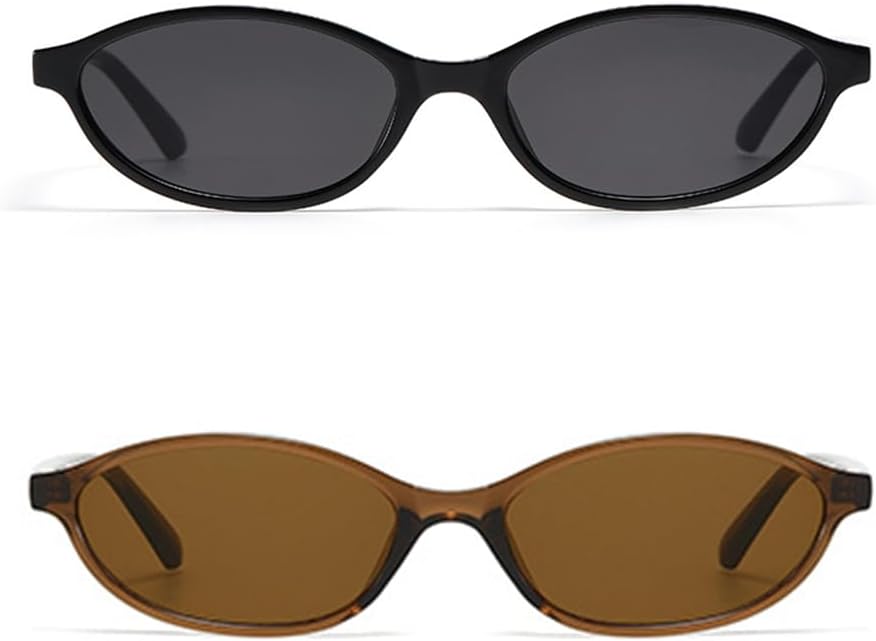 Retro Oval Sunglasses for Women Small Cat Eye 90s Sun Glasses Vintage Y2K Lightweight Sunnies - Image 2
