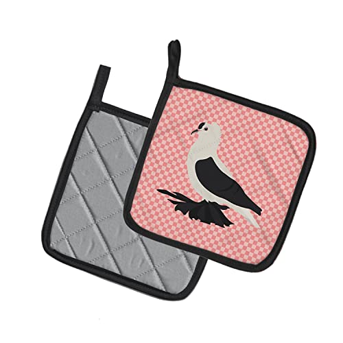 Caroline's Treasures Bb7946Pthd Saxon Fairy Swallow Pigeon Pink Check Pair Of Pot Holders Kitchen Heat Resistant Pot Holders Sets Oven Hot Pads For Cooking Baking Bbq, 7 1/2 X 7 1/2 #TOP1