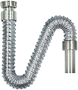 WISDOM Flexible Waste Pipe Environmental Sink Plumbing Hose Electroplated Bathroom Basin Drain Hose Kitchen Pipe