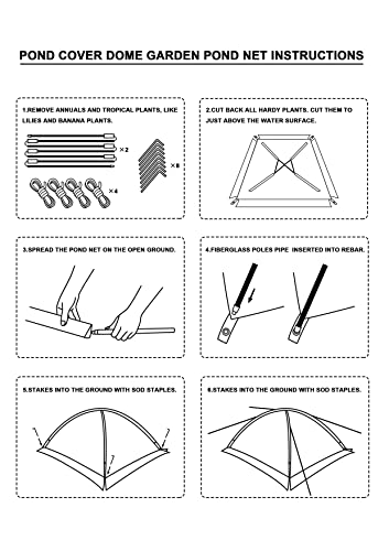 Zbpress Pond Cover Dome, 13X17 Ft Garden Pond Protector Dome Net, Plant Protection Tent For Ponds Gardens Vegetable Farms, Pond Netting Tent Dome Netting With Zipper And Wind Rope #TOP6