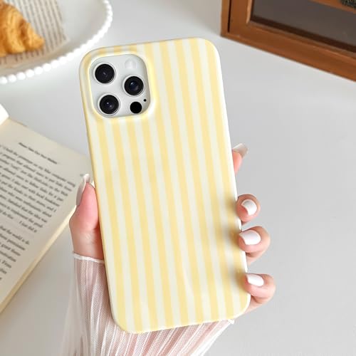 Yeddabox for iPhone 12 Pro Case Cute Striped Phone Case Soft TPU Slim Shockproof Phone Cover for Women Girls, Yellow by Yeddabox - Used condition - Image 6