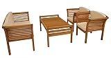 Gartengarnitur Sitzgruppe Lounge Loungeset 5-teilig Eukalyptus Holz