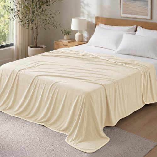Image of PHF Cooling Blanket Throw XL Size 50 inchx70 inch, Double-Sided Cooling Throw for Hot Sleepers (Q-Max 0.46+), Lightweight Breathable Summer Blanket for Couch, Sofa, and Travel, Sand