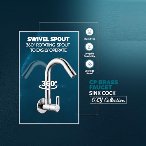 Image of CLINTON Oxy Brass Sink Cock Faucet with Wall Flange
