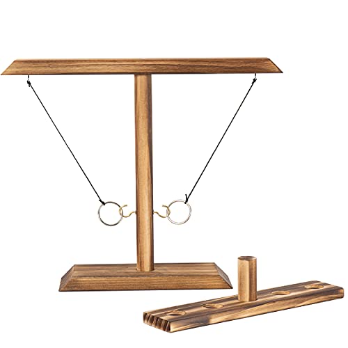 Ring Toss Shot Game - Wooden Ring And Hook Game With Shot Ladder Bundle, Great For Adults And Kids #TOP2