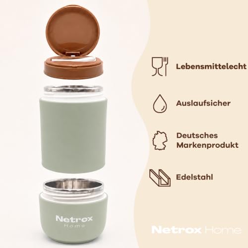 Netrox Müslibecher To Go mit Löffel, Joghurtbecher aus Edelstahl – Ansicht 5