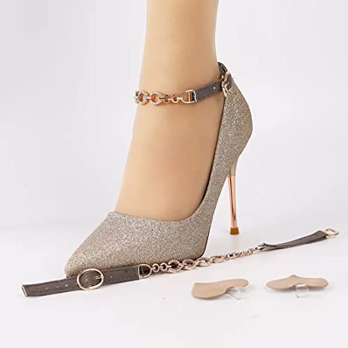 Gift girl 1 Pair PU Leather Ankle Straps for High Heels Pumps Sandals Rhinestones Shoe Straps Anti Slip Ankle Belt Band3
