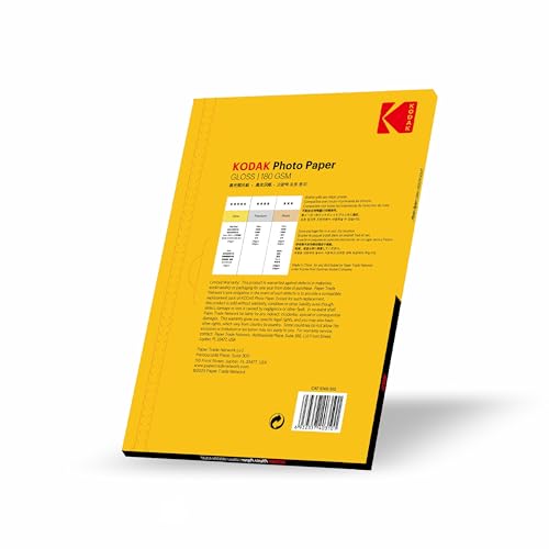 Image of Kodak 180 GSM A3 Glossy Photo Paper - Water Resistant, Pack of 20 sheets, Compatible with all Inkjet Printers