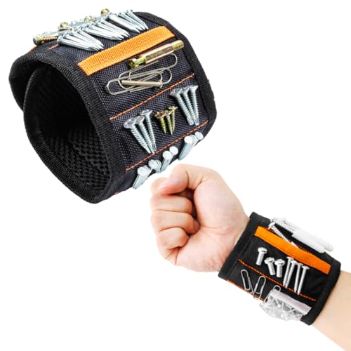 Bracciale Magnetico, Regali Uomo, Regali per Papà Natale, Festa del Papà Idee Regalo San Valentino per lui, per Elettricisti,Falegnami,Edilizia