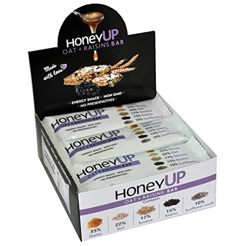 Melissokomiki Dodecanesse HoneyUp Oats & Raisins bar - Display Box 12 bars X 40 g Cover