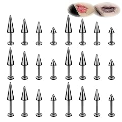 24pcs 16g black lip ring