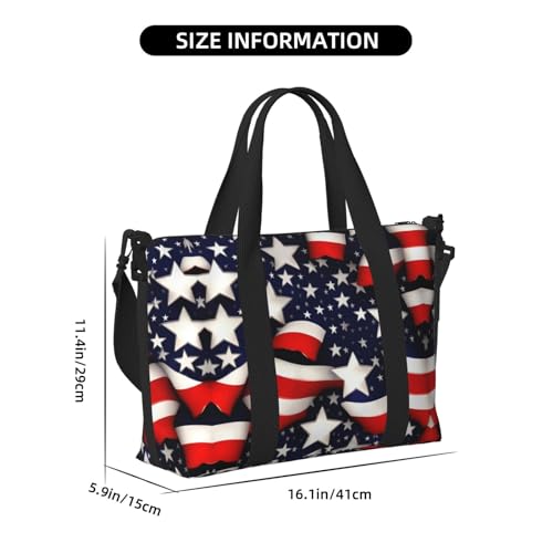 American Flag Stars Stripes print Womens travel bags, weekender carry on for women, sports Gym Bag, Overnight Carry on Bag4
