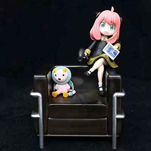 BAILONGMA Anime Figur SPY×Family Sofa Anya Forger Crying Face Sitzendes austauschbares Gesicht Actionfiguren Figuren Sammlermodell Spielzeug PVC Exquisite Statue/Weihnachtsgeburtstagsgeschenke Cover