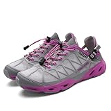100junzidao Zapatos de Senderismo para Mujer. Zapatos Impermeables para Caminar al Aire Libre. Pesca, Acampada, Trekking, Entrenamiento físico. Ligeros y cómodos. Gris 38