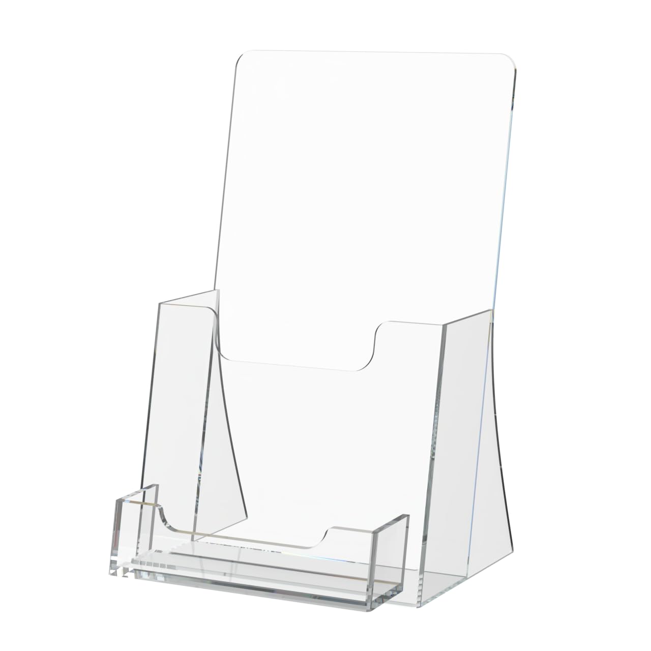 Marketing Holders 100 Pack Acrylic Brochure Holder with Card Bin Clear Literature Caddy for 4 25 Trifold Pages