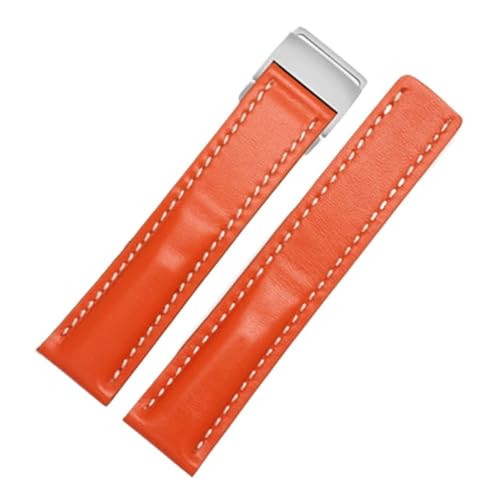 [ȓX] 20mm 22mm 24mmΉJ[tXLU[EHb`oh uCgOEHb`Xgbv U[uXbg ubN uE u[xgEHb`oh Y(Orange,22mmSilver Buckle)