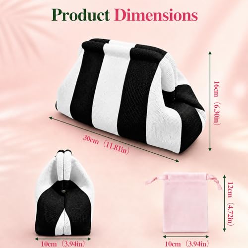 Ulvheti Mahjong Tile Bag for Women, 11.81 x 6.30 x 3.94 inches (Black and White, Thick Lines) — view 5