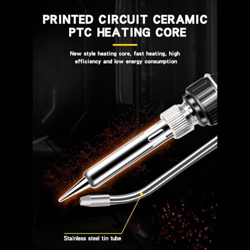 Lötkolben Set,Intern Beheizte Industrielle Laserschweißgerät,Automatische Elektronik Lötpistole Kit mit Entlötpumpe, Pinzette, Lötdraht und Lötkolbenhalter,Handheld Entlöten Zinnpistole für Schmuck