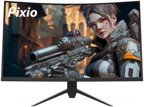 Pixio PXC277 Advanced 27 inch 1500R Curve Fast VA 1ms GTG Response Time WQHD 2560 x 1440 Resolution 165Hz Refresh Rate HDR Adaptive Sync DCI-P3 97% Curved Gaming Monitor
