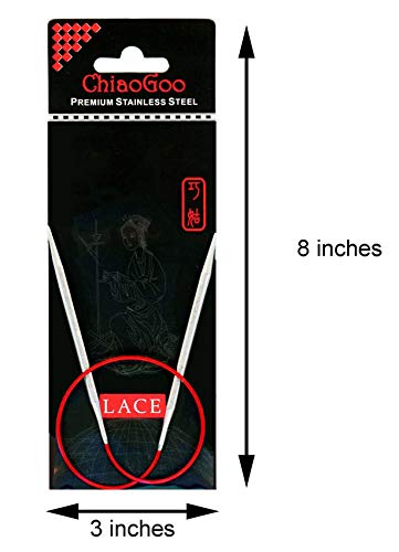 Image of ChiaoGoo Red Lace 16 inch (40cm) Circular Knitting Needles US Size 15 (10.0mm) Stainless Steel with Stitch Holder