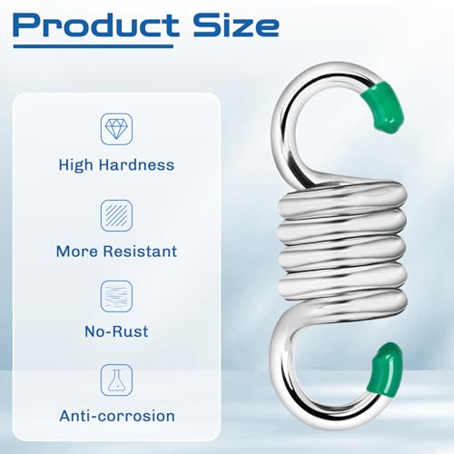 Image of 2Pack Premium Porch Swing Springs (Silver Small),1300lb Heavy Duty Springs, Rust Resistant Swing Springs, Spring for Swing Hammock Hanging Chair Spring for Hammock Spring,Porch Swings