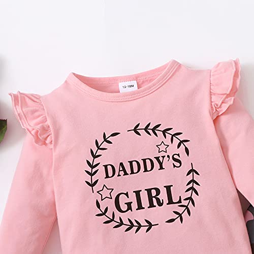 XUANHAO Baby Girl Clothes Infant Toddler Girl Clothes Fall Winter Outfits Long Sleeve Ruffle Tops Girls Pants Sets 3-24M4