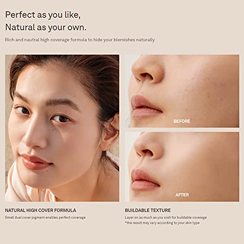 Hince Second Skin Cover Concealer 6.5G (23 Natural) - Full Coverage Long Wear Tip Concealer, Mask-Proof, Sweat-Proof, High-Adherence Makeup For Undereye Dark Circles, Acne And Blemishes #TOP2