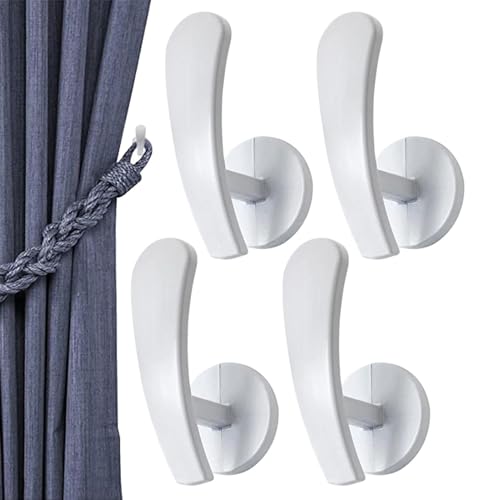 Drape Holdback Hooks, ganchos de pared de drape | Ganchos Drape Holdbacks Holders Kit Sujetadores - 4x Hardware decorativo -ventana cortinas Tiebacks con tornillos para dormitorio, sala de estar