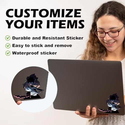 Image of Solo Leveling Peeker Anime Manga Decal Water Resistant Sticker Indoor Use Ideal for Laptop Window (Jin Woo Attack)