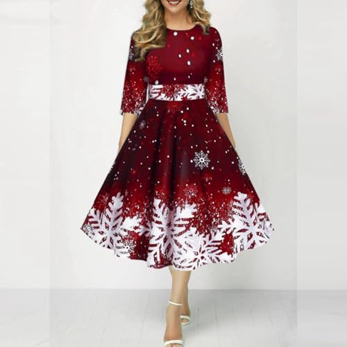 Robe tricotée pour Femme MOCHAMIK longue et élégante à col rond pour l'automne et l'hiver