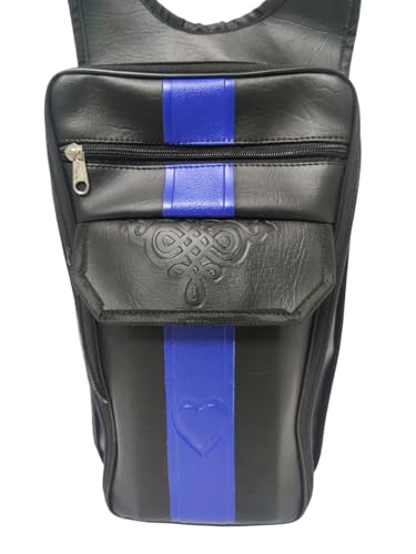 Image of Bike Tank Cover for Passion, Shine and CD110 Black with Vibrant Blue (CCTC Zip Blue Circle, Passion BS4, Shine BS4, CD110)