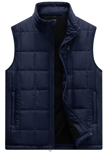 Image of Vcansion Men's Outdoor Quilted Puffer Vest Stand Collar Lightweight Down Sleeveless Jacket Padded Vest