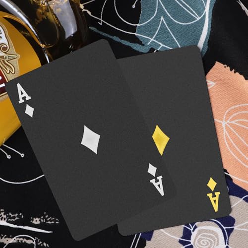 Schwarze Spielkarten, Wasserfeste Pokerkarten, Jolly Karten, Plastik Kartendeck, Black Jack und Rommé Kartenspiel, Canasta, Zauberkarten Set – Bild 6