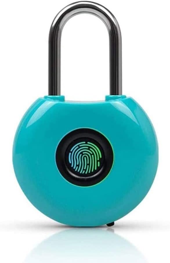 Fingerprint Padlock, Biometric Padlock, Locker Lock, Waterproof Portable Smart Padlock with USB Charging, Suitable for Locker, Luggage, Gym (Color : Yellow)