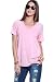 A+D® Womens Burnout V-NK Raglan Sleeve Loose Fitting Boyfriend Top
