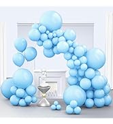 Zingnify Light Blue Balloons, 150 pcs Different Sizes Pack of 18 Inch 12 Inch 10 Inch 5 Inch Baby...