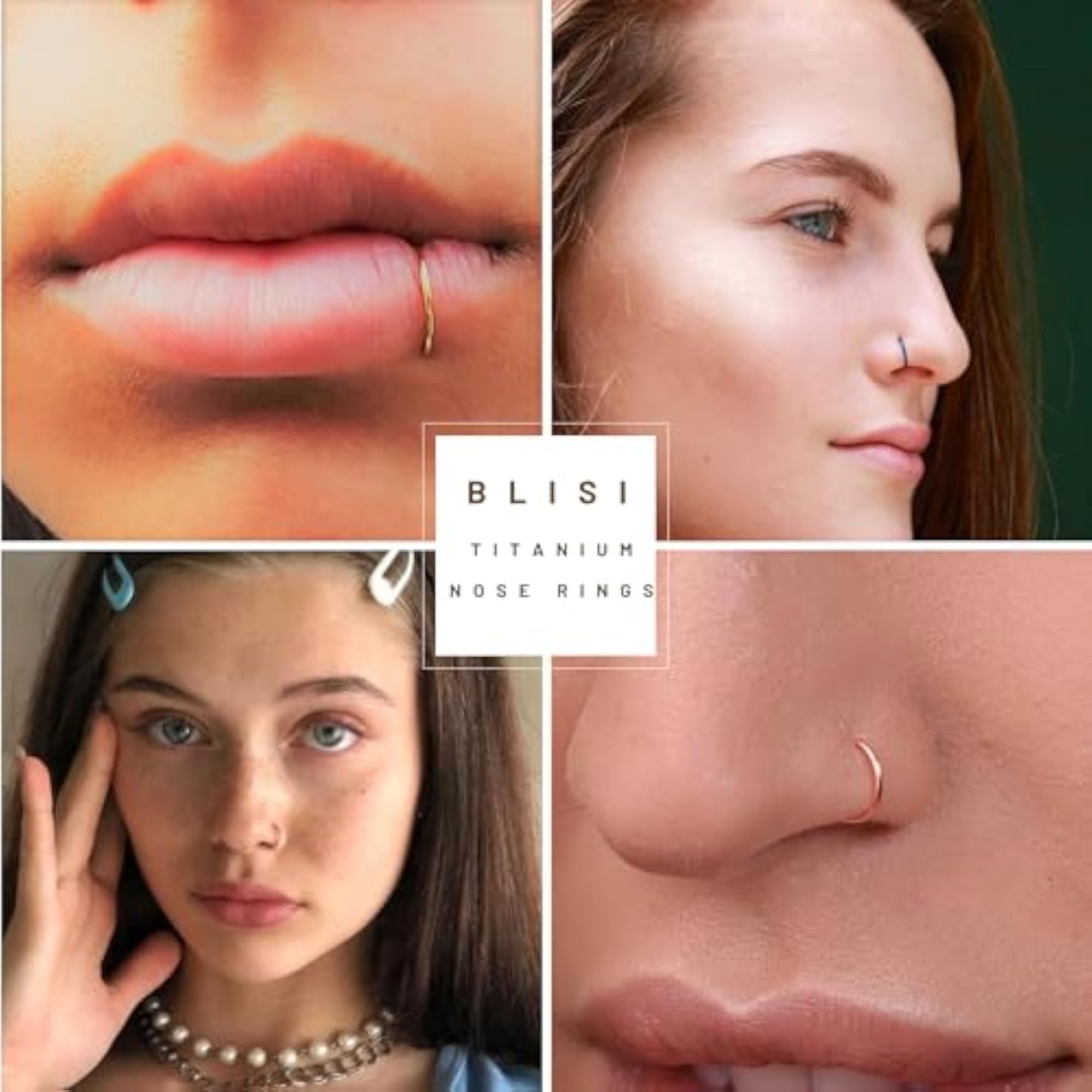 6PCS Titanium Fake Nose Ring Hoops Set