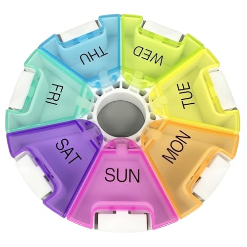 Image of Portable Weekly Pill Box | Easy to Open 7 Day Premium Quality Tablet Box | Travel Pill Case with Snap Shut Lids Design |Tablet Organiser for Vitamins, Supplements & Medicine