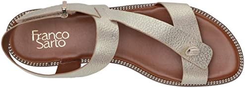 Franco Sarto Womens Glenni Ankle Strap Flat Sandals, Gold, 9 | Image 4