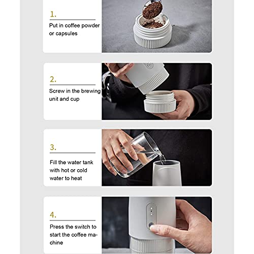 Heizung Kaffeemaschine, Kaffeemaschine Kleine stabile Extraktion Batterie mit großer Kapazität Schnelles Aufladen für… – Bild 8