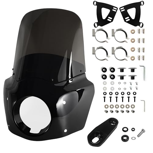 Motorcycle Fairing Windshield Kit 5.75 Headlight Fairing 15 Smoked Motorbike Windscreen 35-41mm Forks Fit For Harley Iron 883 Sportster 1100 1200