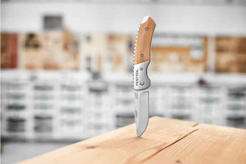 Festool Klappmesser mit Olivenholzgriff – Arbeitsmesser 8,5 cm – Ansicht 2
