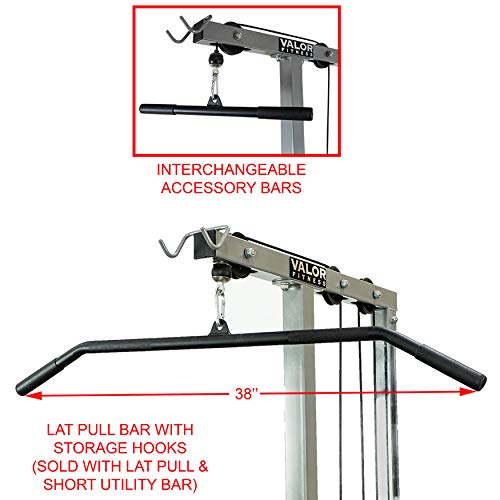Valor Fitness CB-12 Lat Pulldown Machine, Low Row Machine, Cable Curl Bar, and Ab Machine Home Gym Equipment