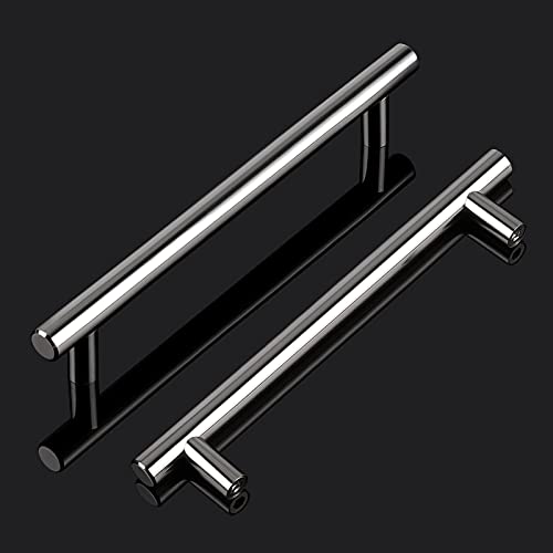 Image of Probrico 15 Pack | Polished Chrome Cabinet Pulls, 7-9 /16 Inch Hole Center, 10 Inches Total Length, Stainless Steel Euro Bar Kitchen Cabinet Pulls,Chrome Drawer Pulls