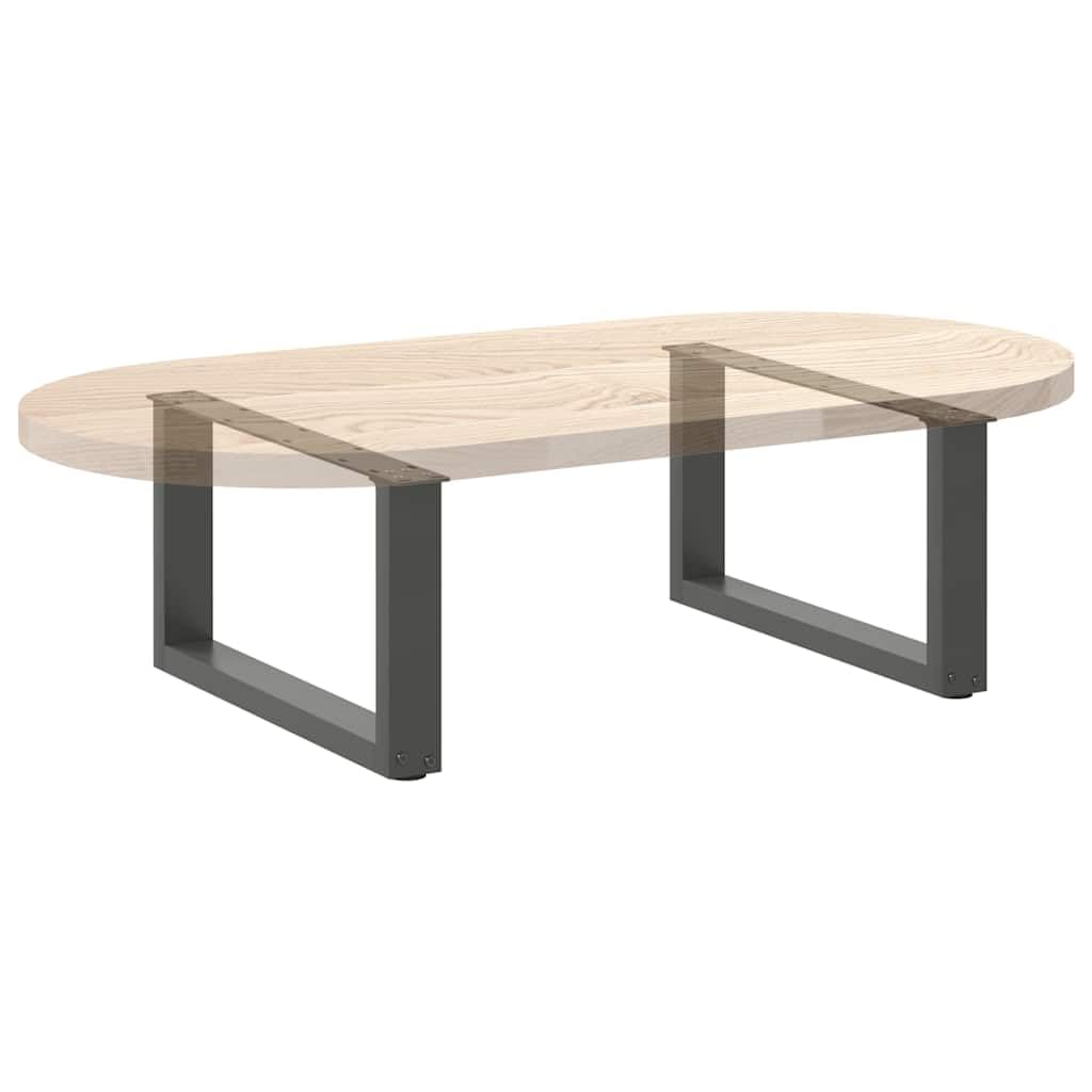 Nogi do stolika kawowego w kształcie litery U, ze stali malowanej proszkowo, antracytowe, 60 x (30-31) cm, 2 sztuki, z regulowanymi nóżkami poziomującymi, do stolika kawowego, stolika