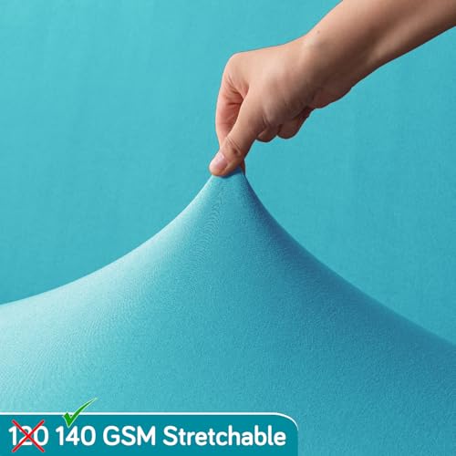 Image of HOKIPO 'SereneSolids' 140 GSM Dining Chair Cover Set of 4 with 1 Bench Cover, Sky Blue (AR-6282-SBL)