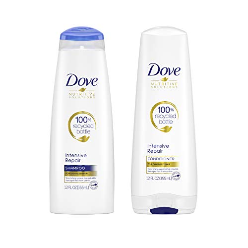 Dove Nutritive Solutions Strengthening Shampoo and Conditioner for Damaged Hair Intensive Repair Dry Hair Shampoo and Deep Conditioner Fromulas with Keratin Actives 12 oz 2 Count